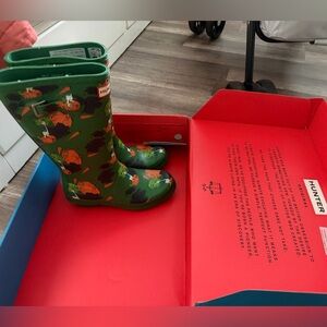 Hunter Green Floral Rain Boots Peter Rabbit
